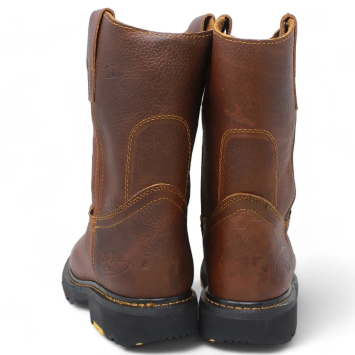 La Carreta Round Toe Rupper Work Boots Rubber Sole B23 Oak