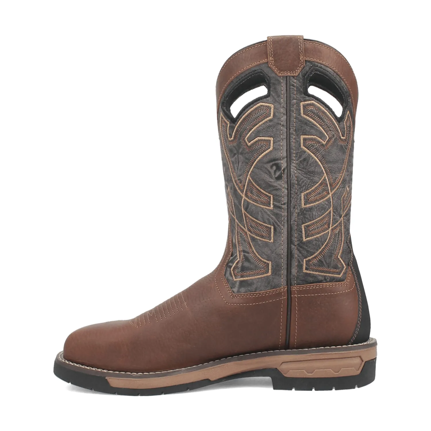 Laredo Men's Brown/Black Nazca Broad Square Toe Work Boots