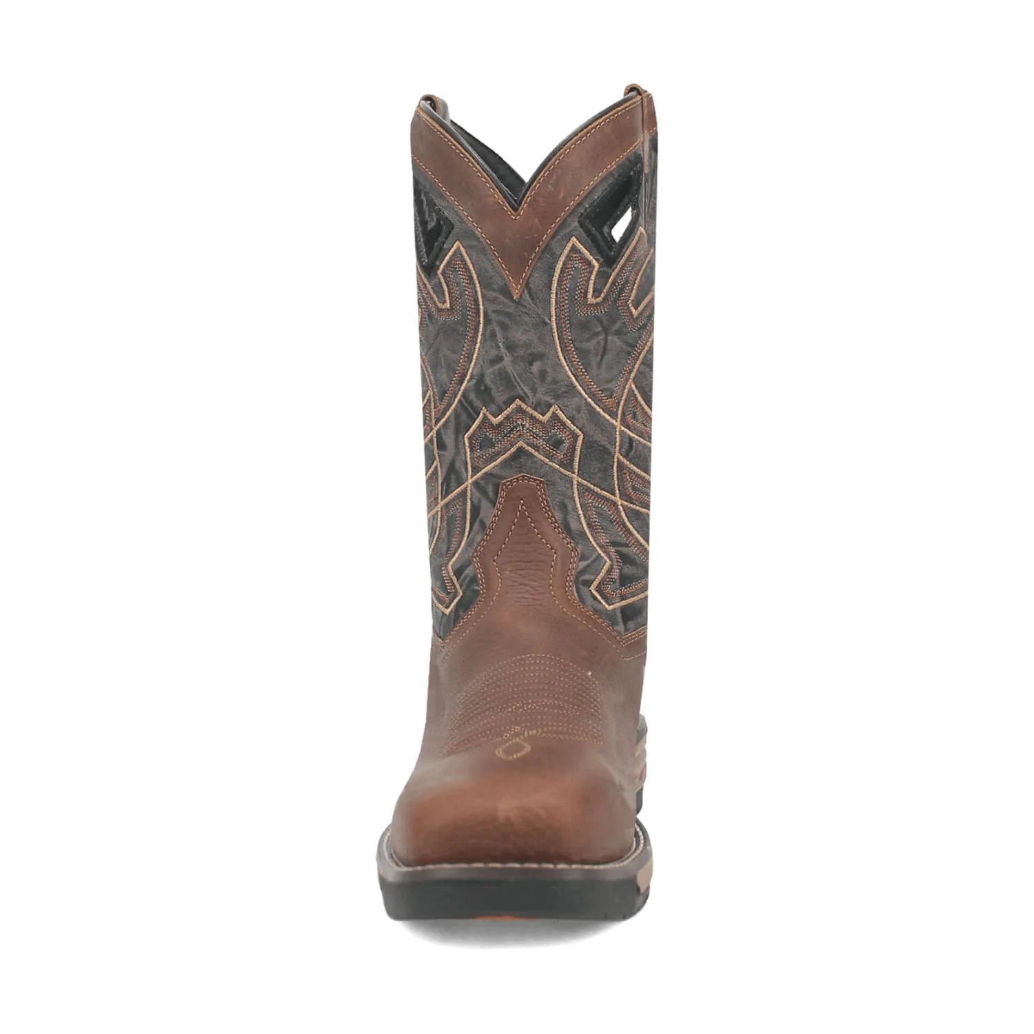 Laredo Men's Brown/Black Nazca Broad Square Toe Work Boots