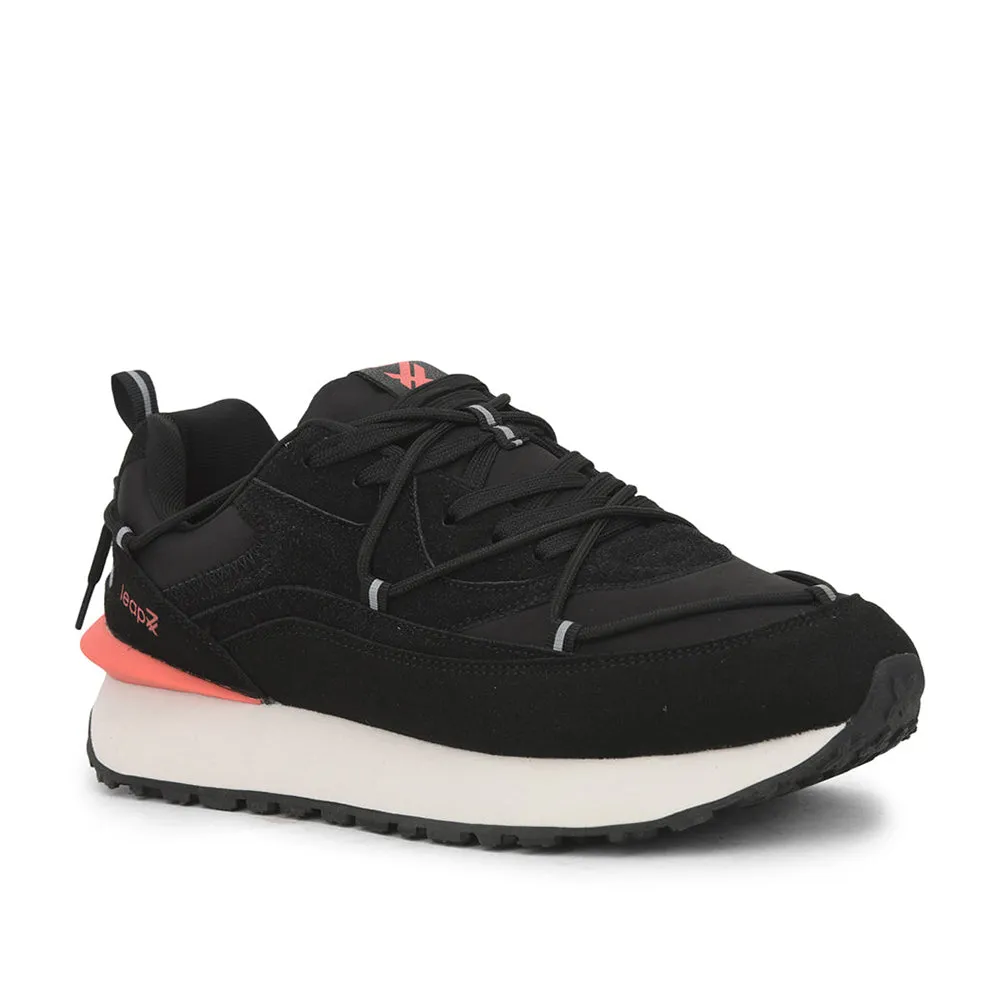 Leap7x Sports Lacing Running Shoes For Men (Black) XL-TG-05 By Liberty