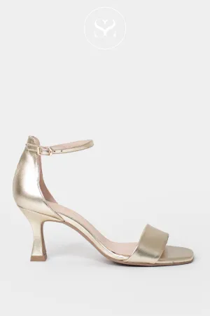 LODI LISCO GOLD LEATHER LOW HEELED SANDAL