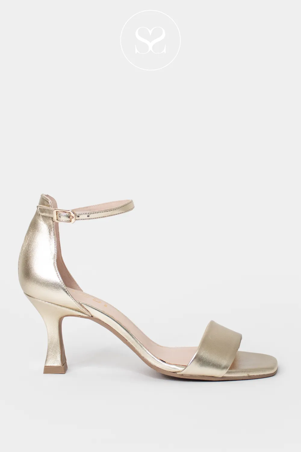 LODI LISCO GOLD LEATHER LOW HEELED SANDAL