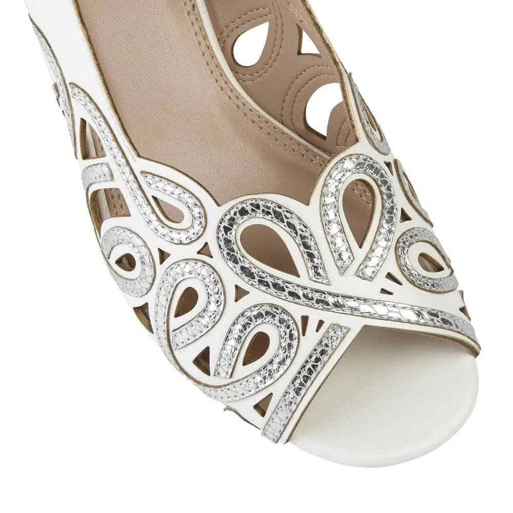 Lotus Marianna Cornelli Detailed Peep Toe Kitten Heel Slingback Shoe