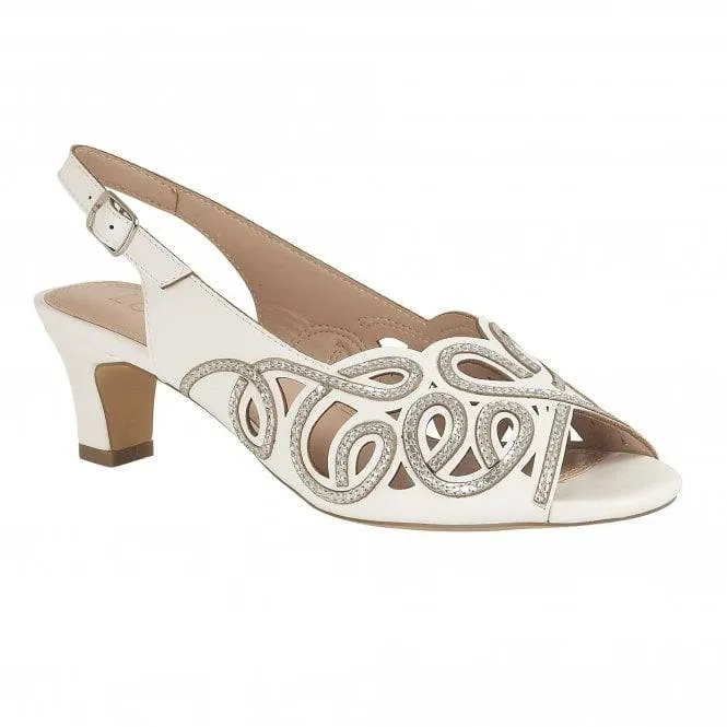 Lotus Marianna Cornelli Detailed Peep Toe Kitten Heel Slingback Shoe