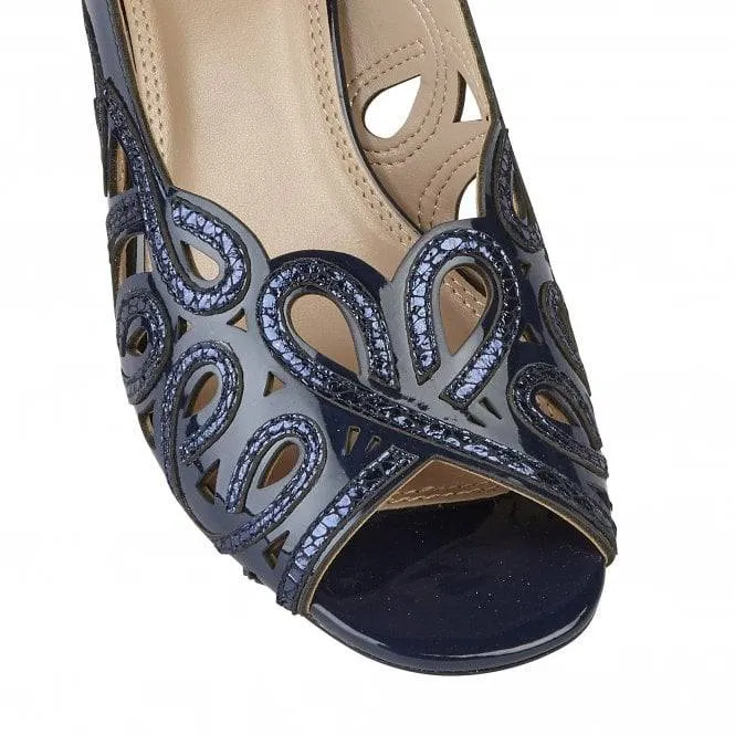 Lotus Marianna Cornelli Detailed Peep Toe Kitten Heel Slingback Shoe