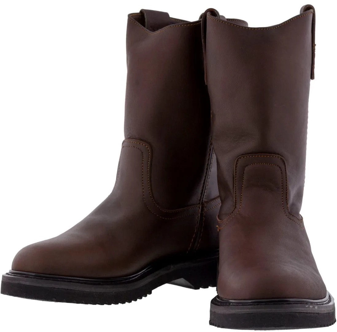 Men's 700HU2 Rustic Brown Leather Oil Resistant Work Boots Rubber Sole