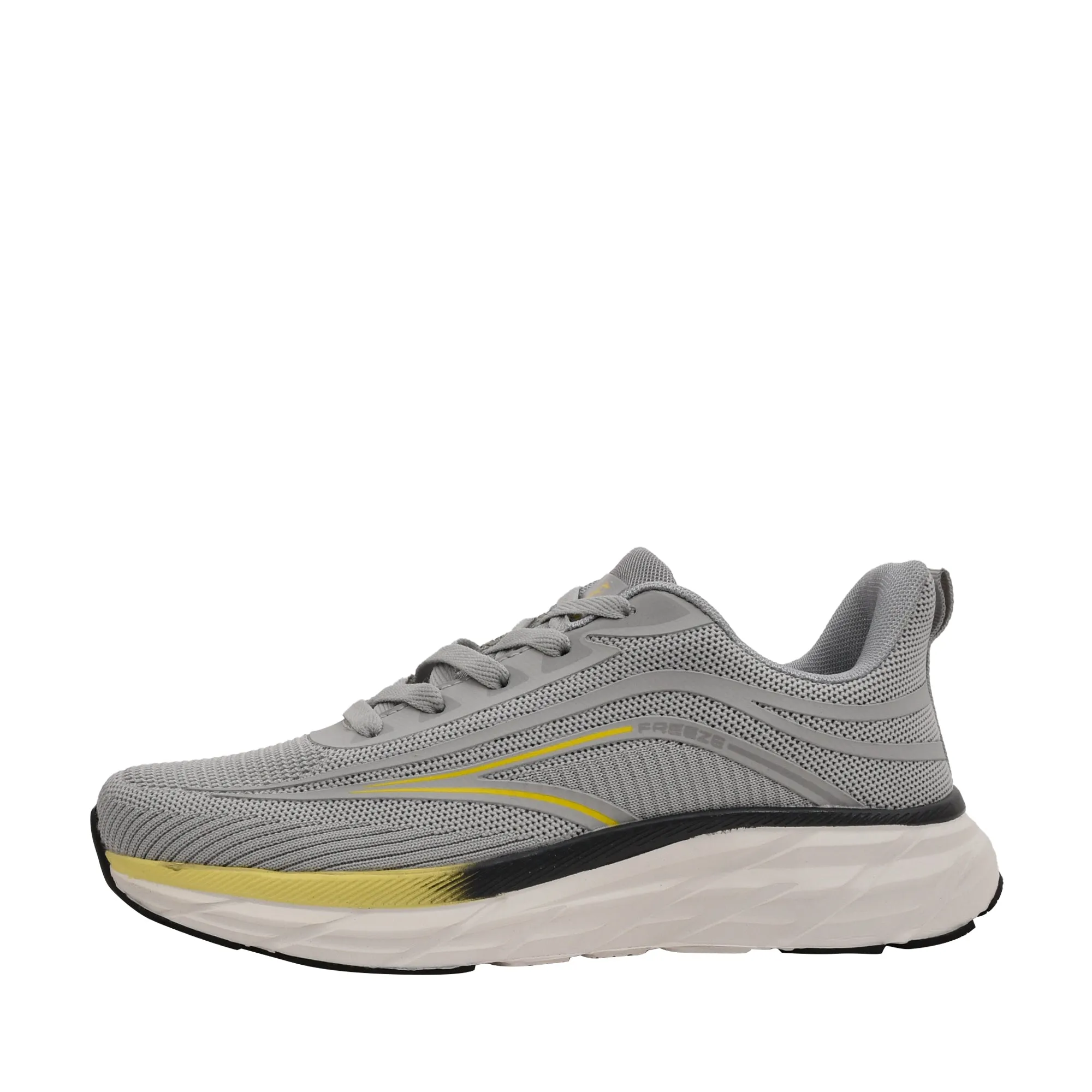 Mens Grey Lace Running Shoes