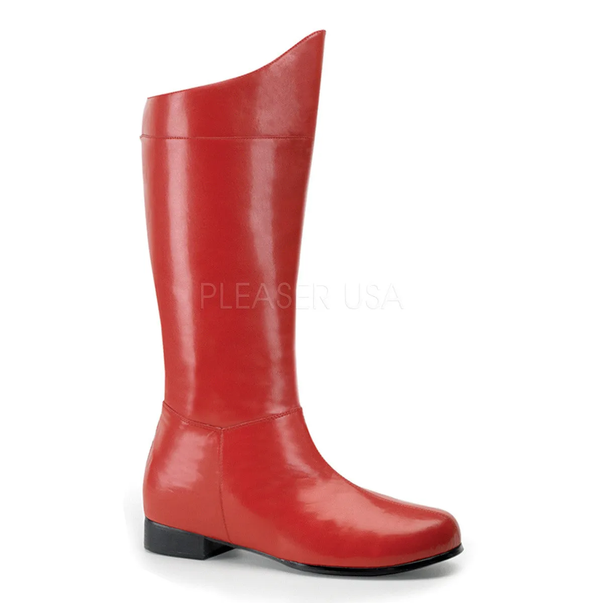 Men's Red Pu Superhero Boots