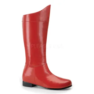 Men's Red Pu Superhero Boots