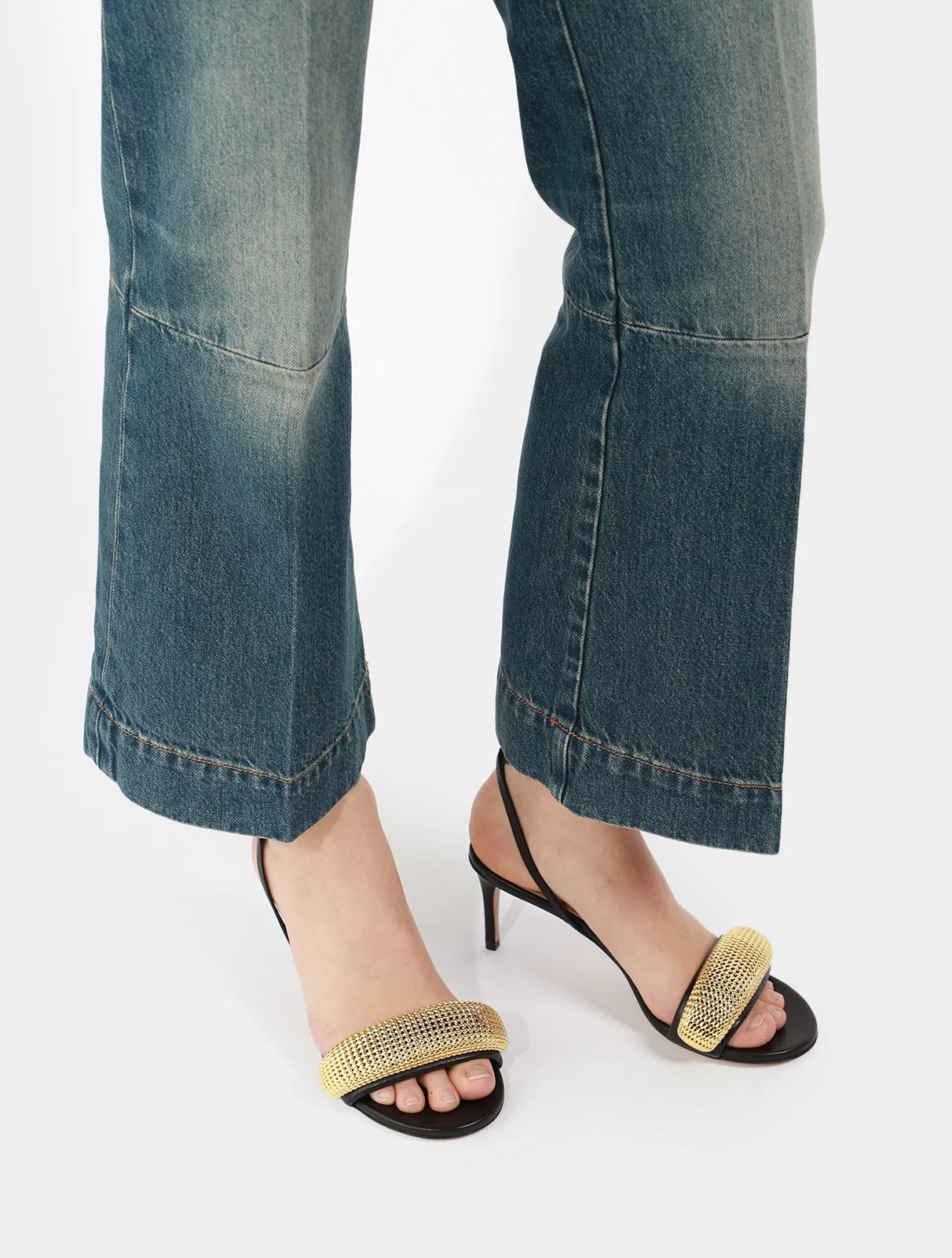 Metal Bar Kitten Heels