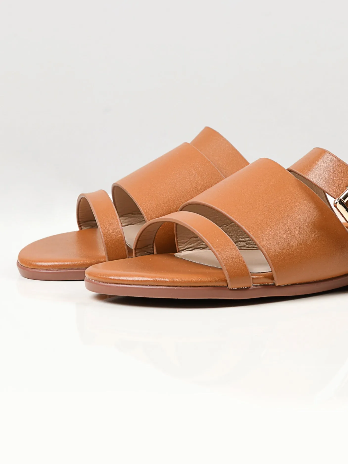 Metallic Buckle Flats