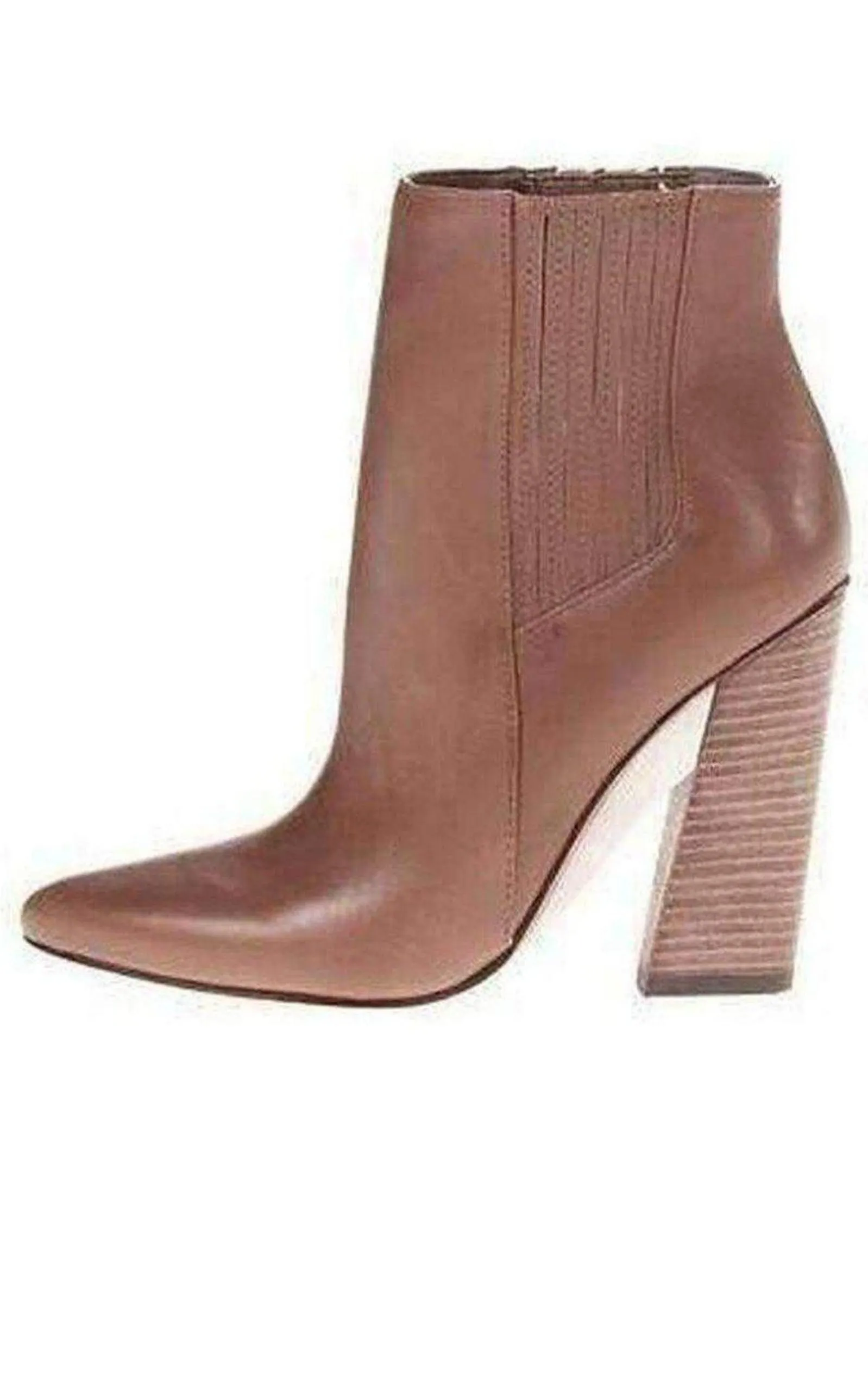 Metild Beige Leather High Heel Bootie