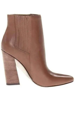 Metild Beige Leather High Heel Bootie