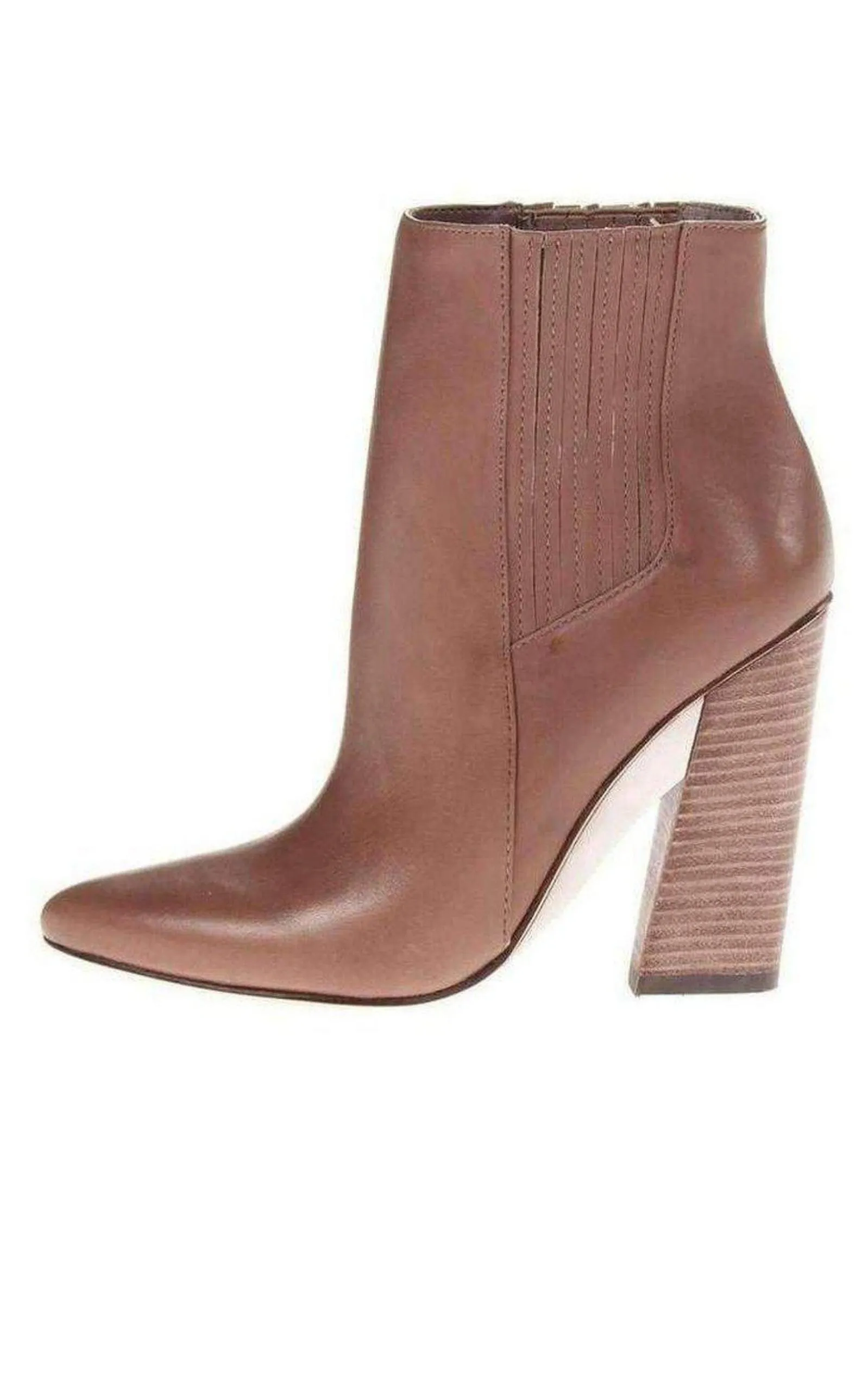 Metild Beige Leather High Heel Bootie