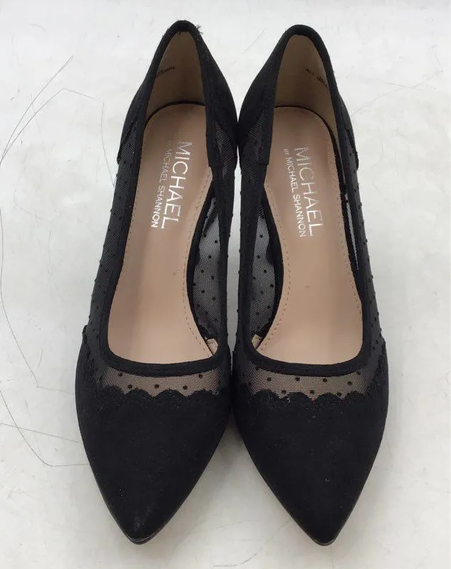 Michael Kors Women's Black Pointed Toe Slip-On Kitten Pump Heels - Size 10