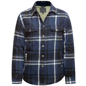 Nats Men’s Sherpa Lined Flannel Work Shirt, 100% Cotton Flannel, Polyester Sherpa Lining, Quilted Sleeves, Front Snap Buttons | Sizes M-3XL