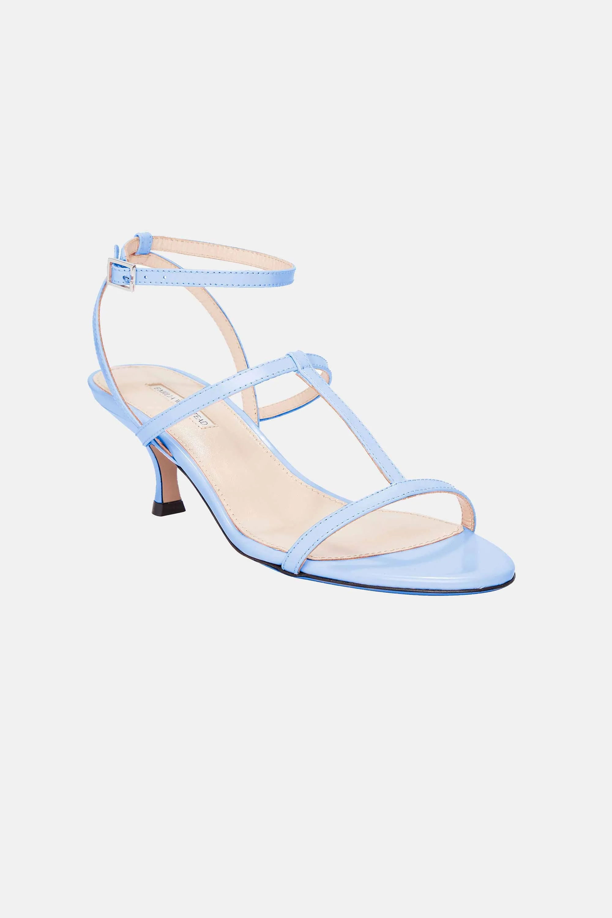 Novie Kitten Heel In Baby Blue Leather