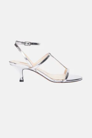 Novie Kitten Heel In Silver Metallic Patent