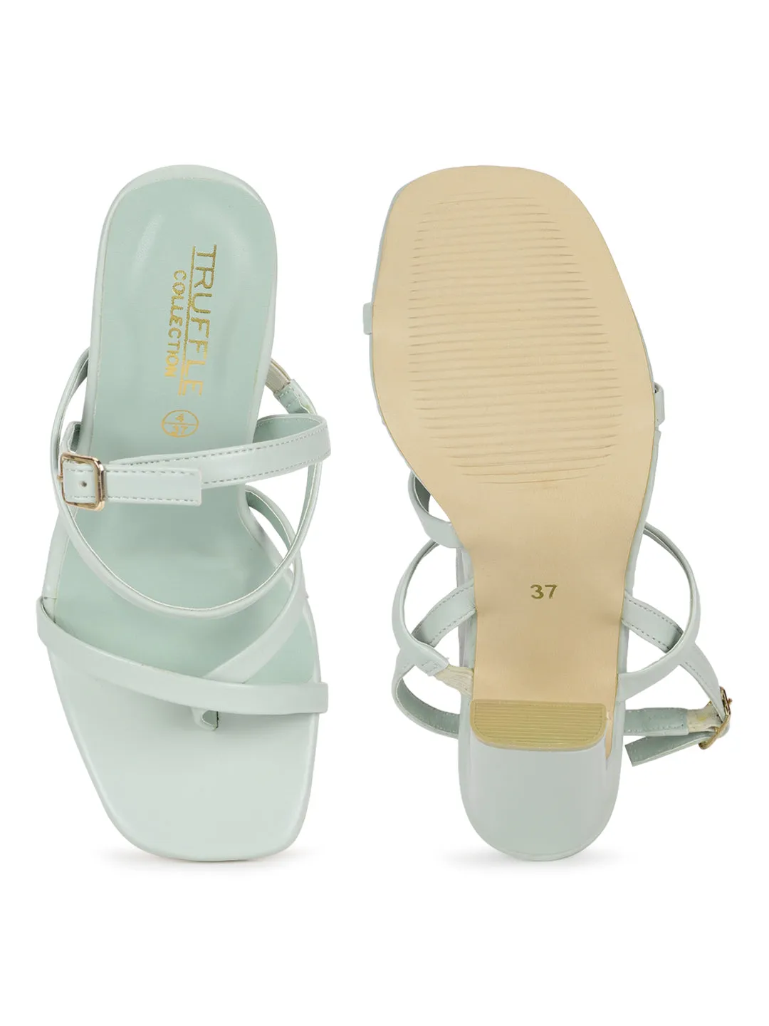 Pastel Green PU Strappy High Slim Block Sandals (TC-SLC-B-71-GRN)