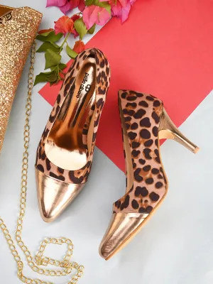 Pelle Albero Women Peach Slip-On Kitten Heels