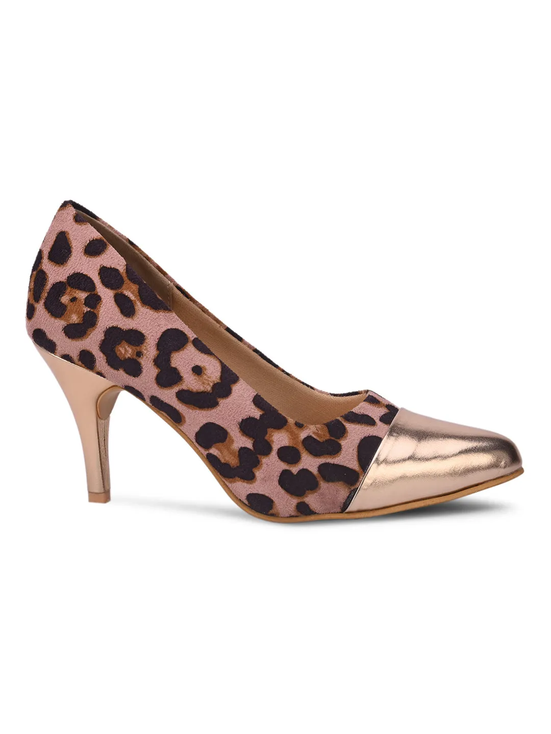 Pelle Albero Women Peach Slip-On Kitten Heels