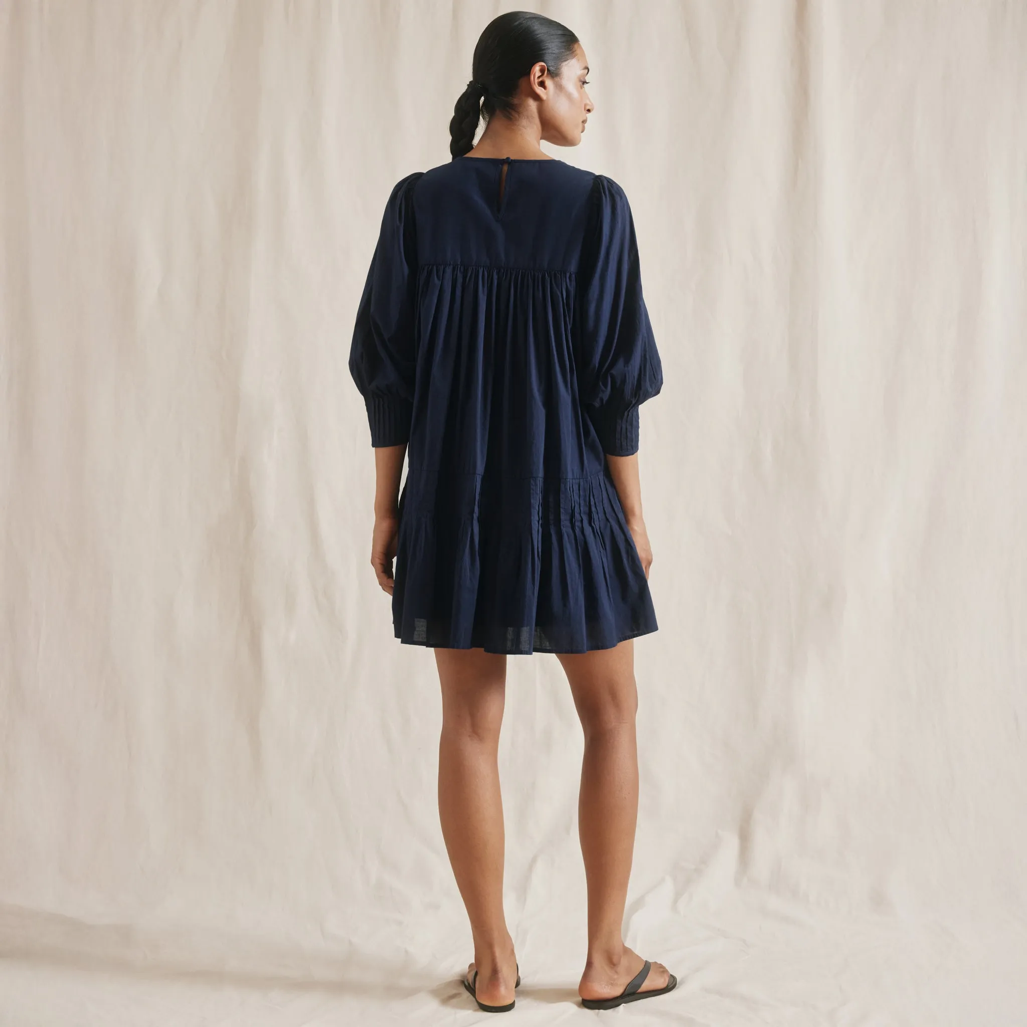 Pintuck Short Dress