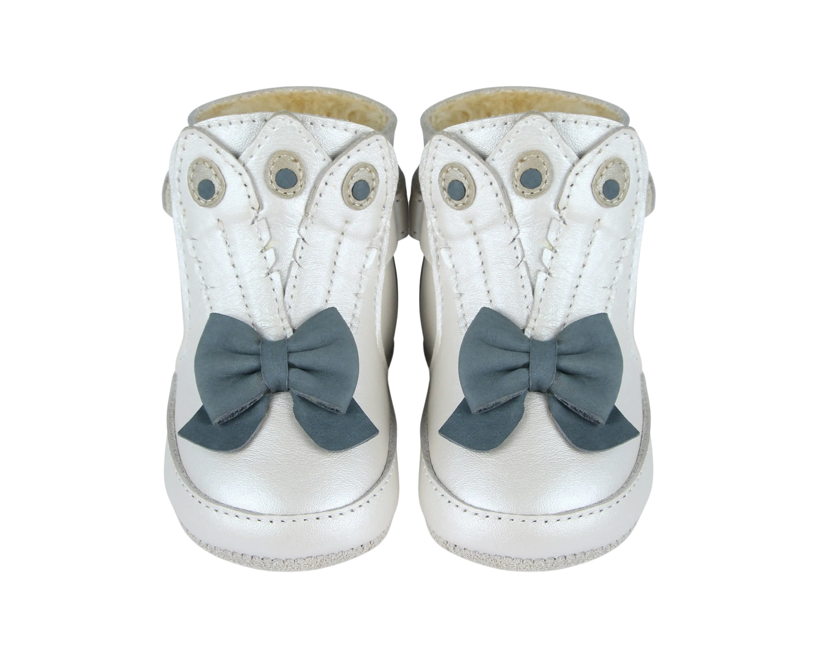 Ponne | Off White Metallic Leather