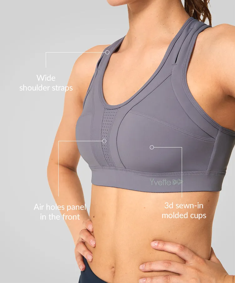 Power Cross Back Padded Running Bra | Women's High Support Sports Bra