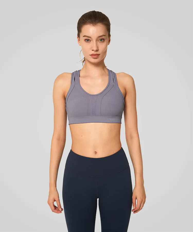 Power Cross Back Padded Running Bra | Women's High Support Sports Bra