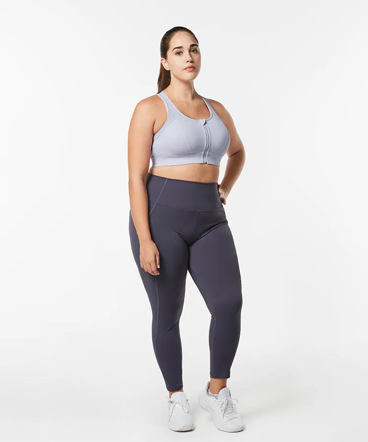 Power Cross Racerback Running Bra | Women's High Support Sports Bra (Plus Size)
