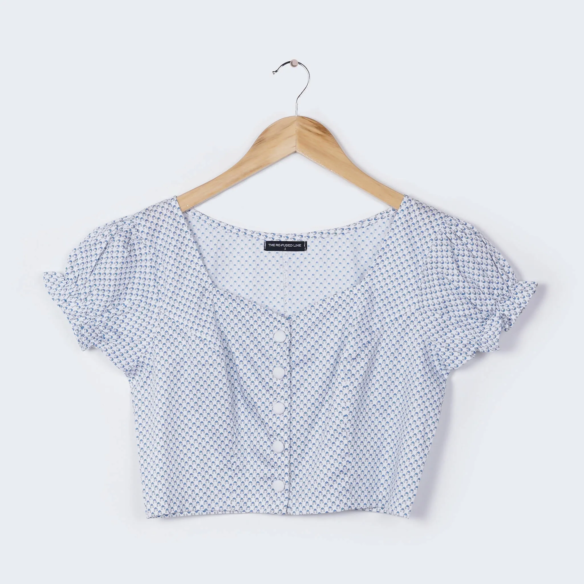 Printed White Crop Top