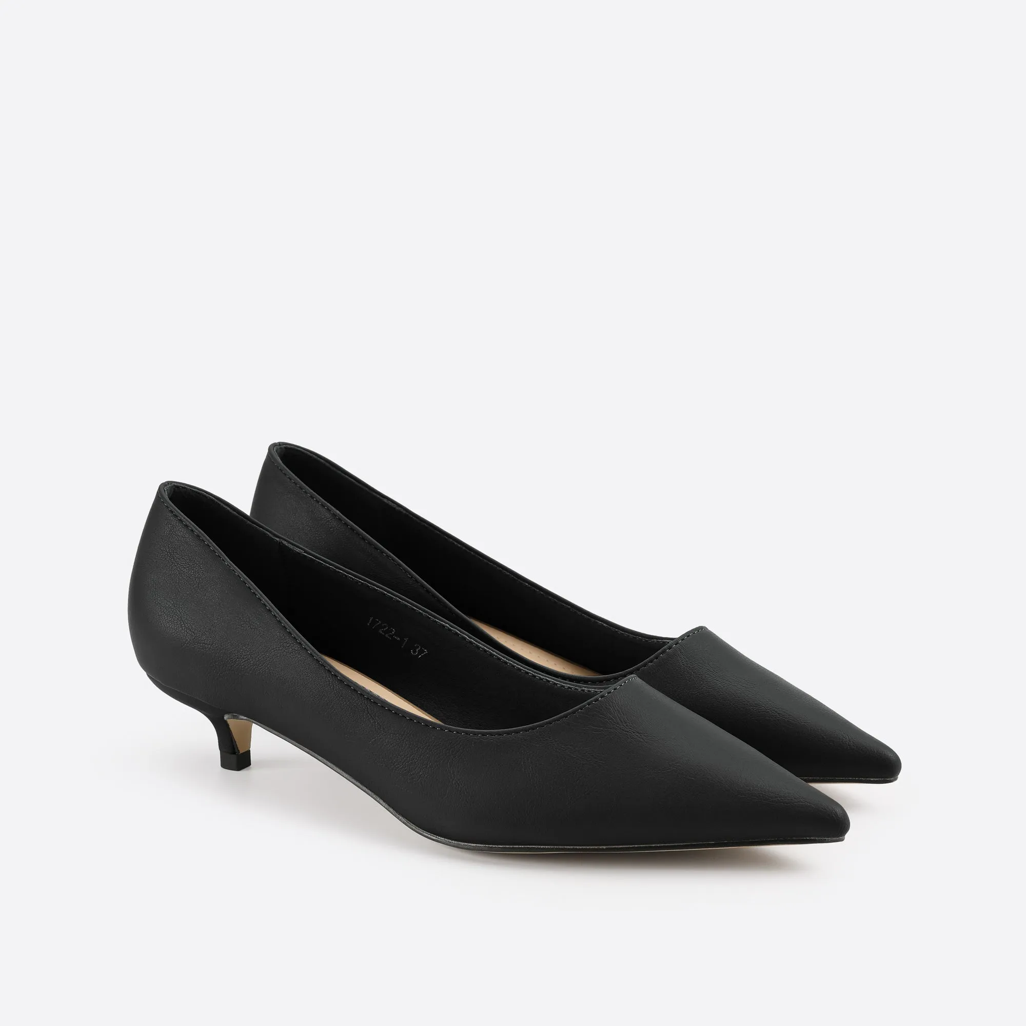 Purpdrank - Women Point Toe Kitten Heeled Pumps
