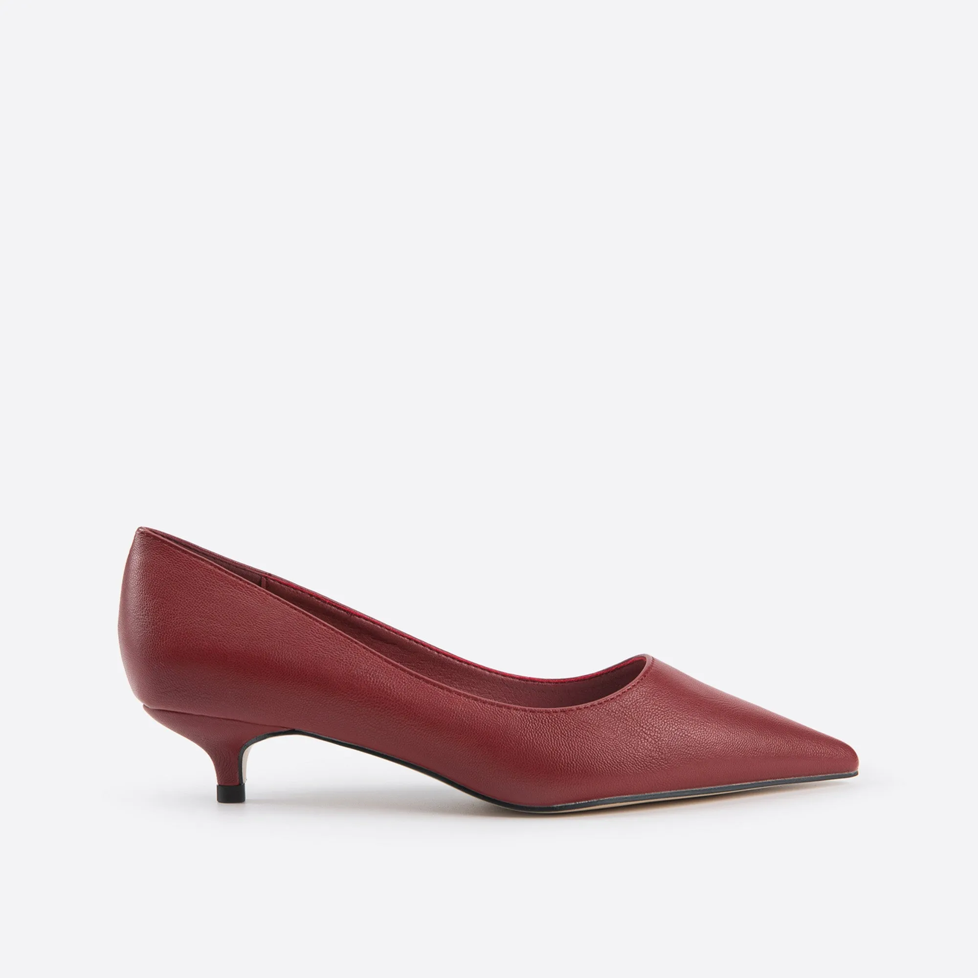 Purpdrank - Women Point Toe Kitten Heeled Pumps