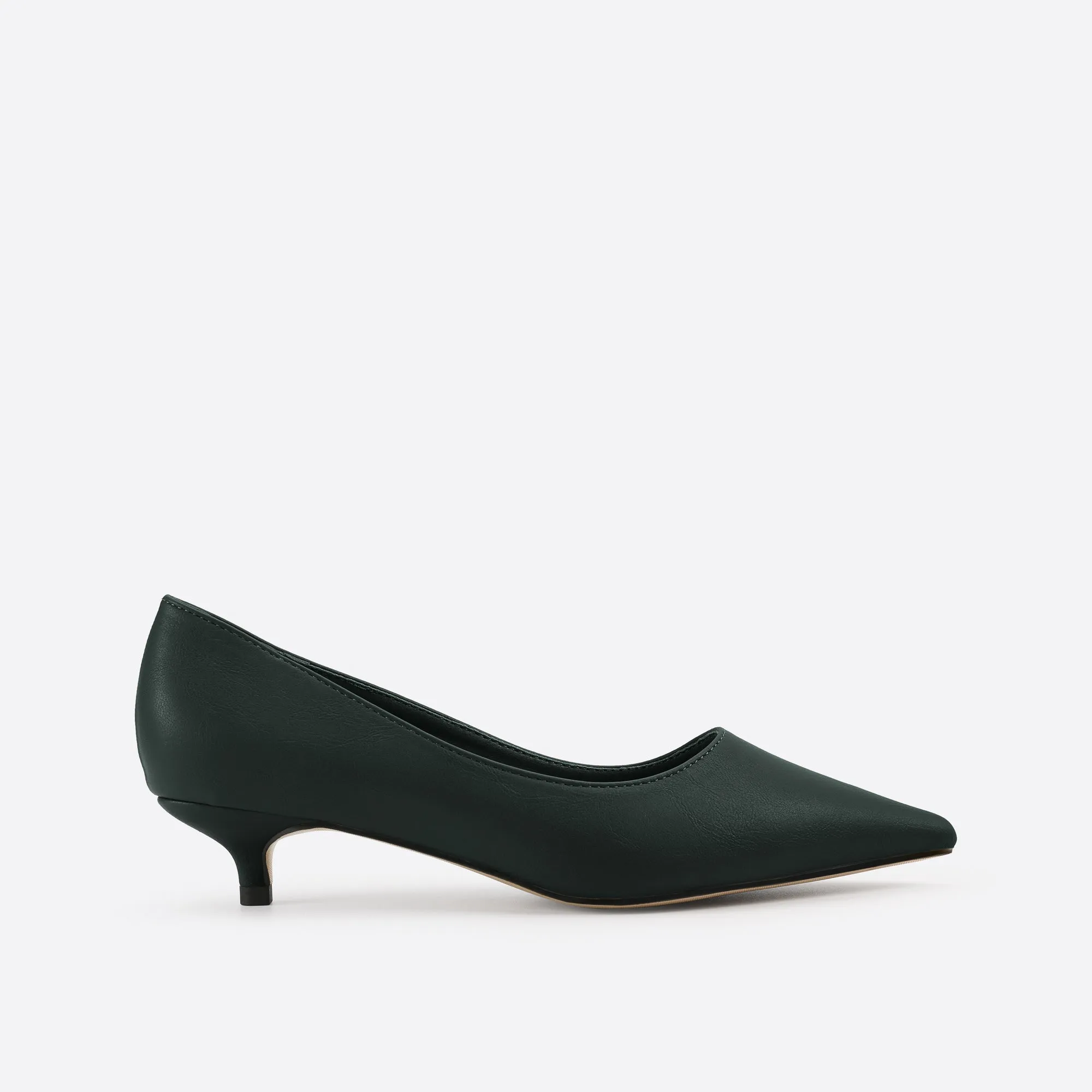 Purpdrank - Women Point Toe Kitten Heeled Pumps