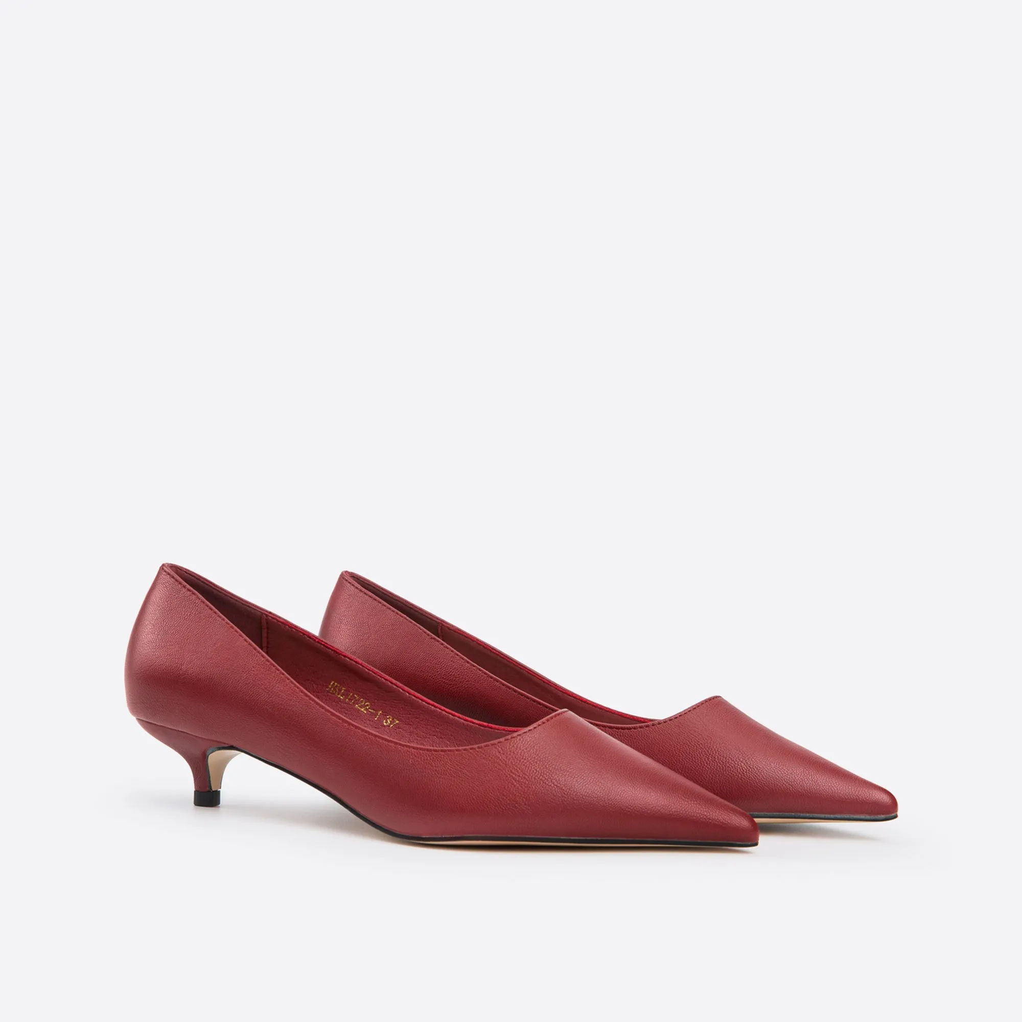 Purpdrank - Women Point Toe Kitten Heeled Pumps
