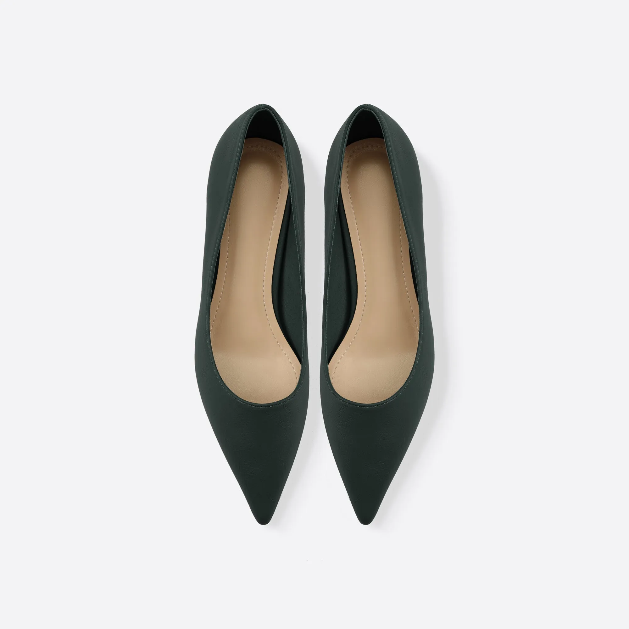 Purpdrank - Women Point Toe Kitten Heeled Pumps
