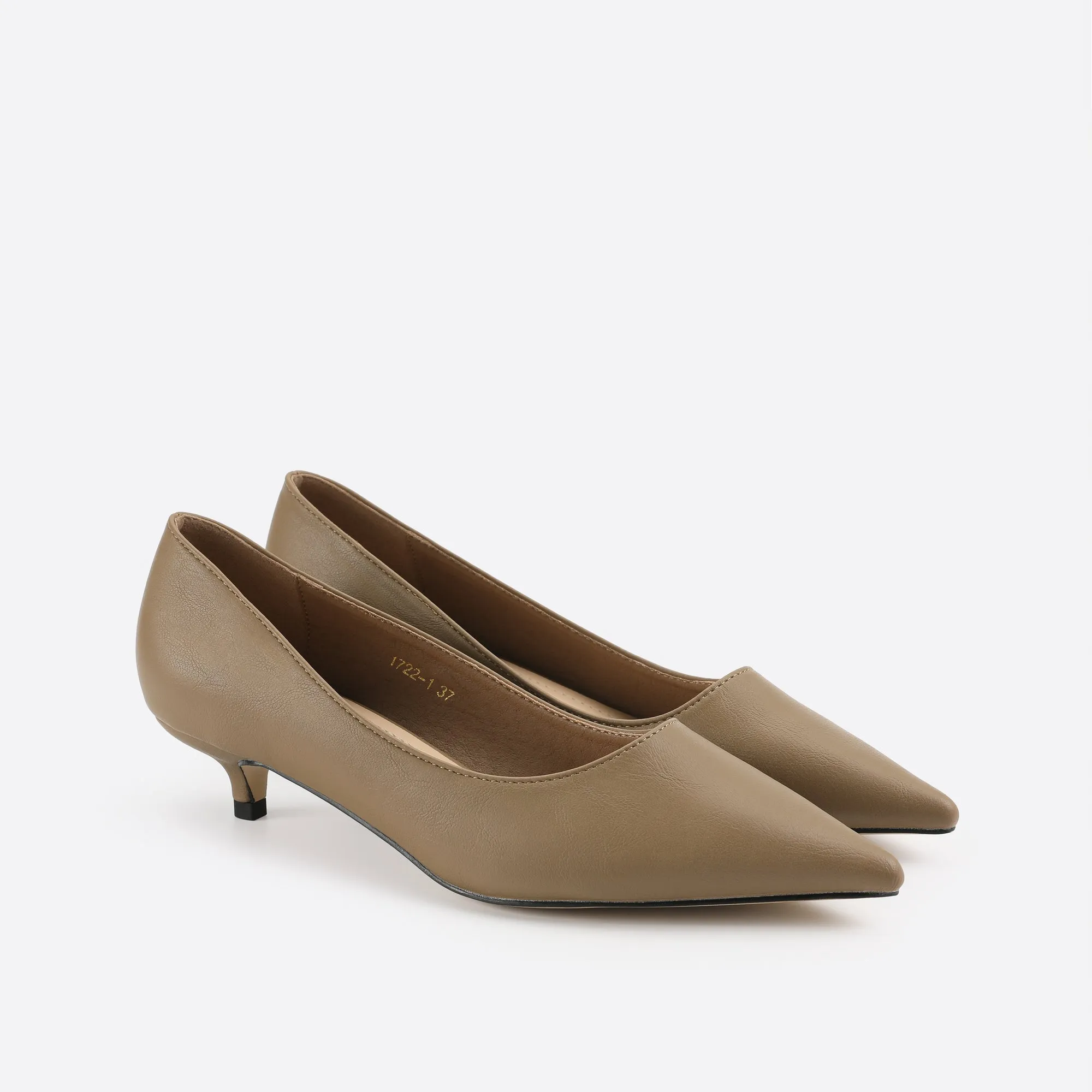 Purpdrank - Women Point Toe Kitten Heeled Pumps