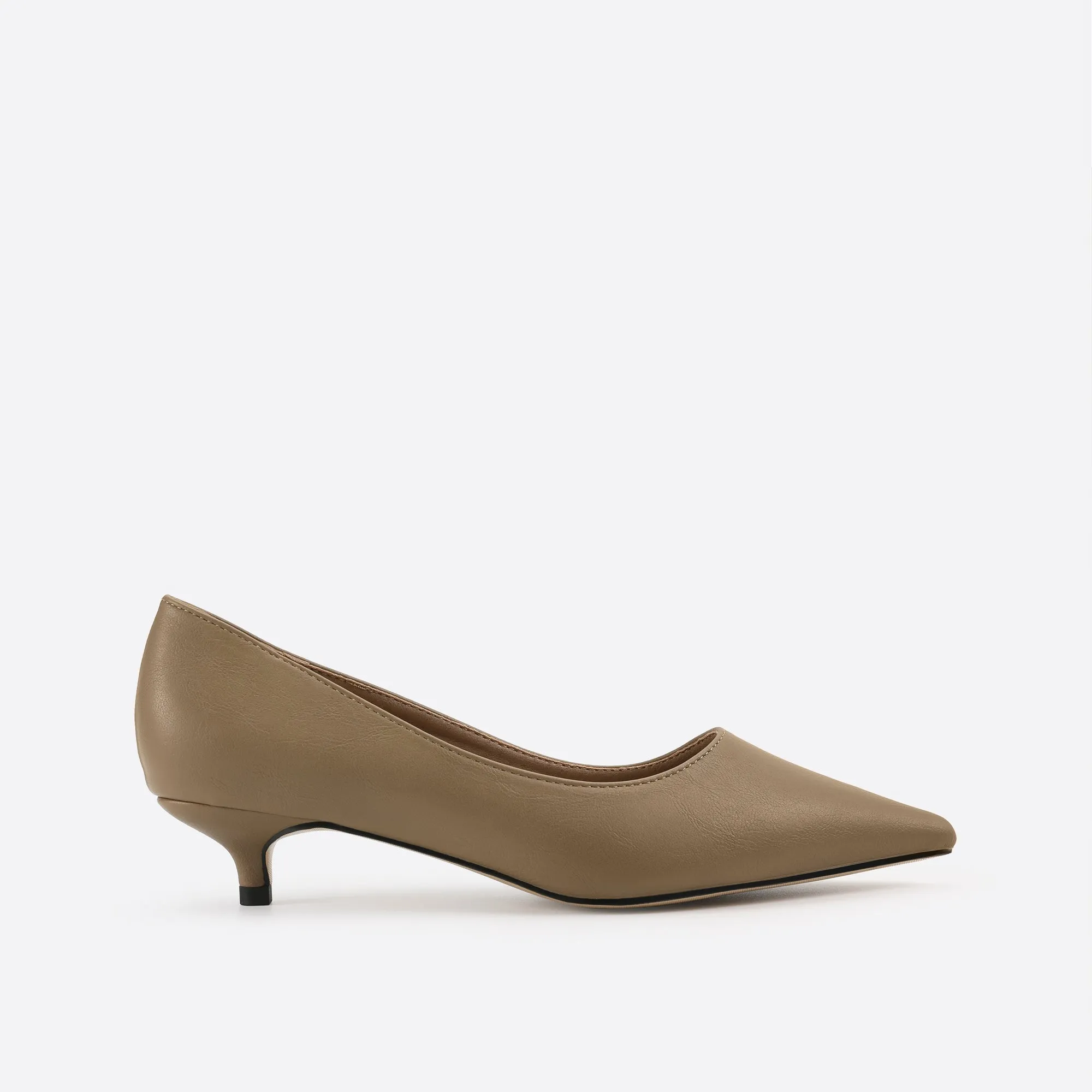Purpdrank - Women Point Toe Kitten Heeled Pumps