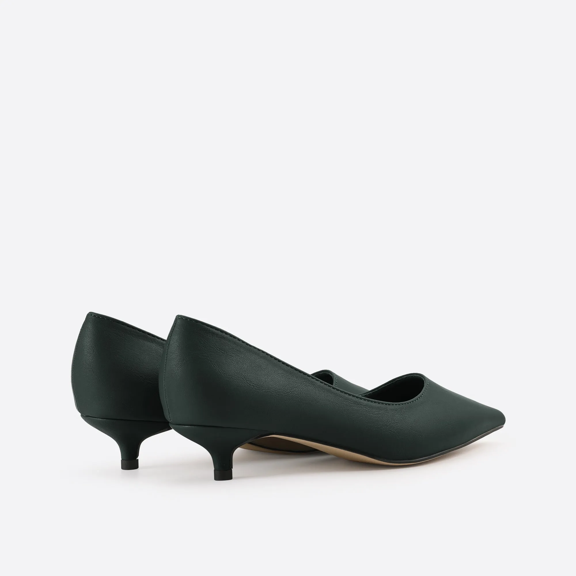 Purpdrank - Women Point Toe Kitten Heeled Pumps