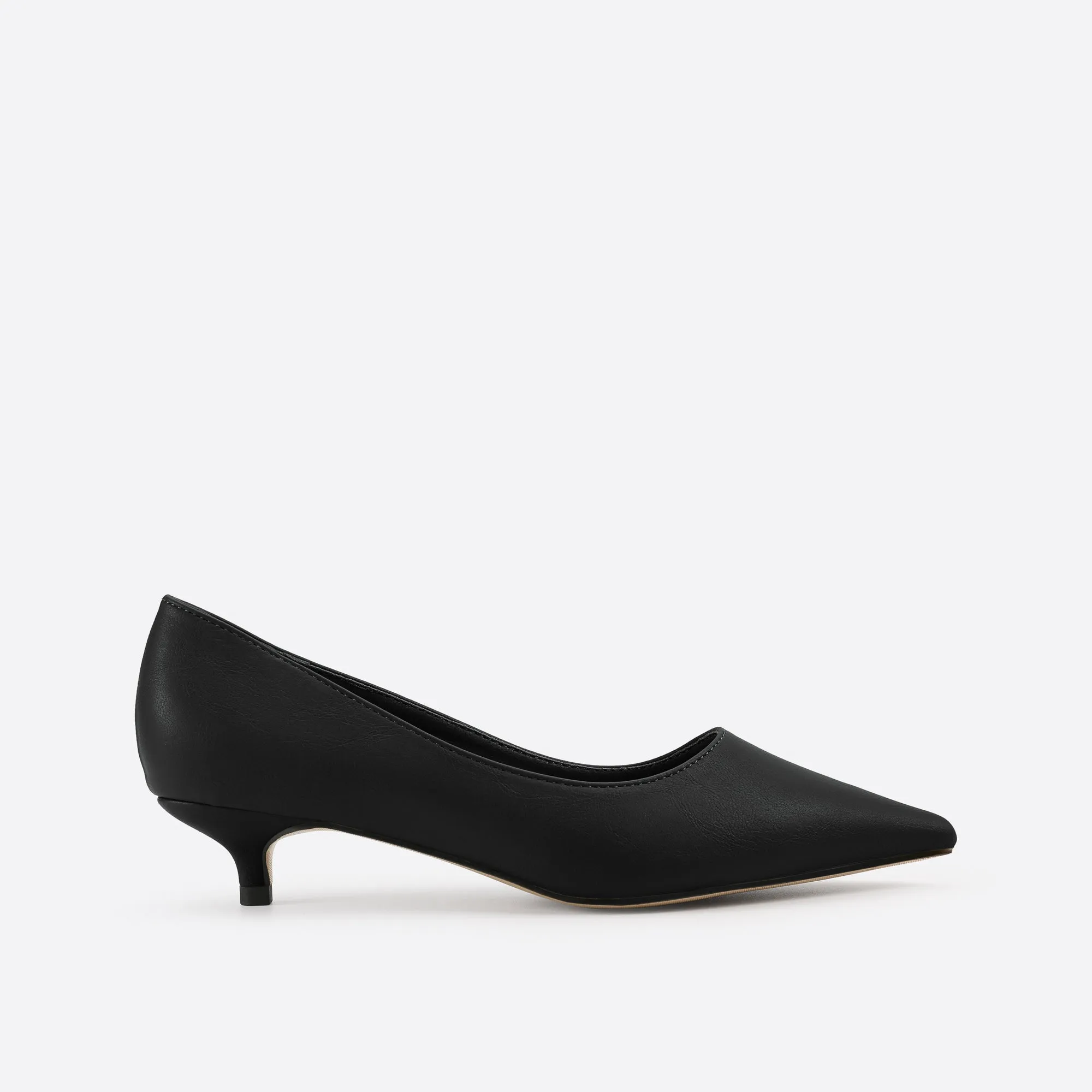 Purpdrank - Women Point Toe Kitten Heeled Pumps