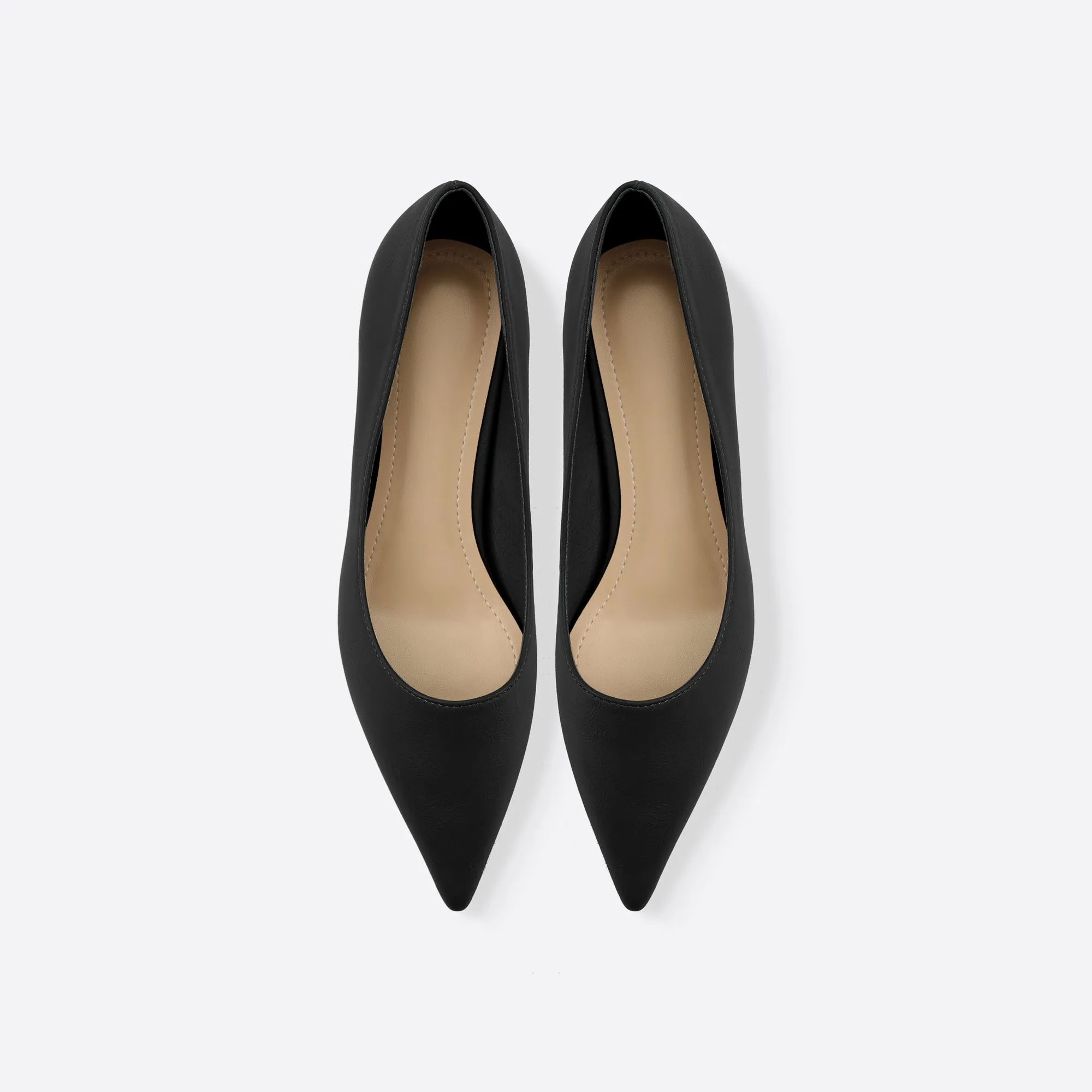 Purpdrank - Women Point Toe Kitten Heeled Pumps