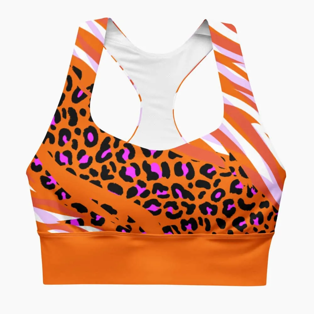 Recycled High Impact Bra "Cheetiger" Orange
