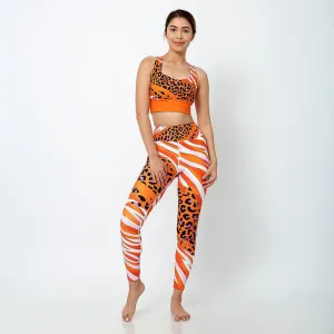 Recycled High Impact Bra "Cheetiger" Orange