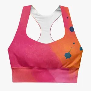 Recycled High Impact Bra "Cosmic Splash" Orange/Purple/Pink