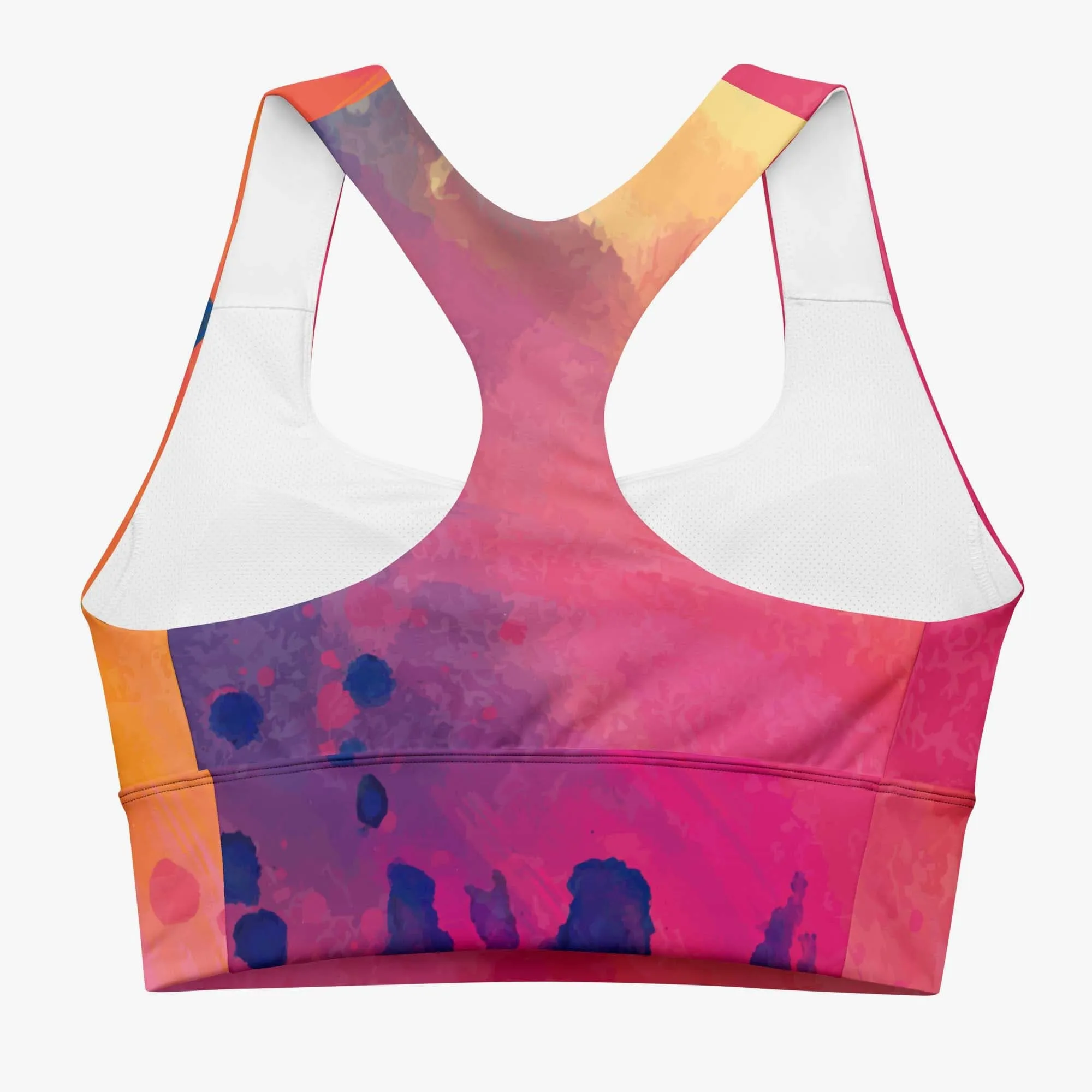 Recycled High Impact Bra "Cosmic Splash" Orange/Purple/Pink