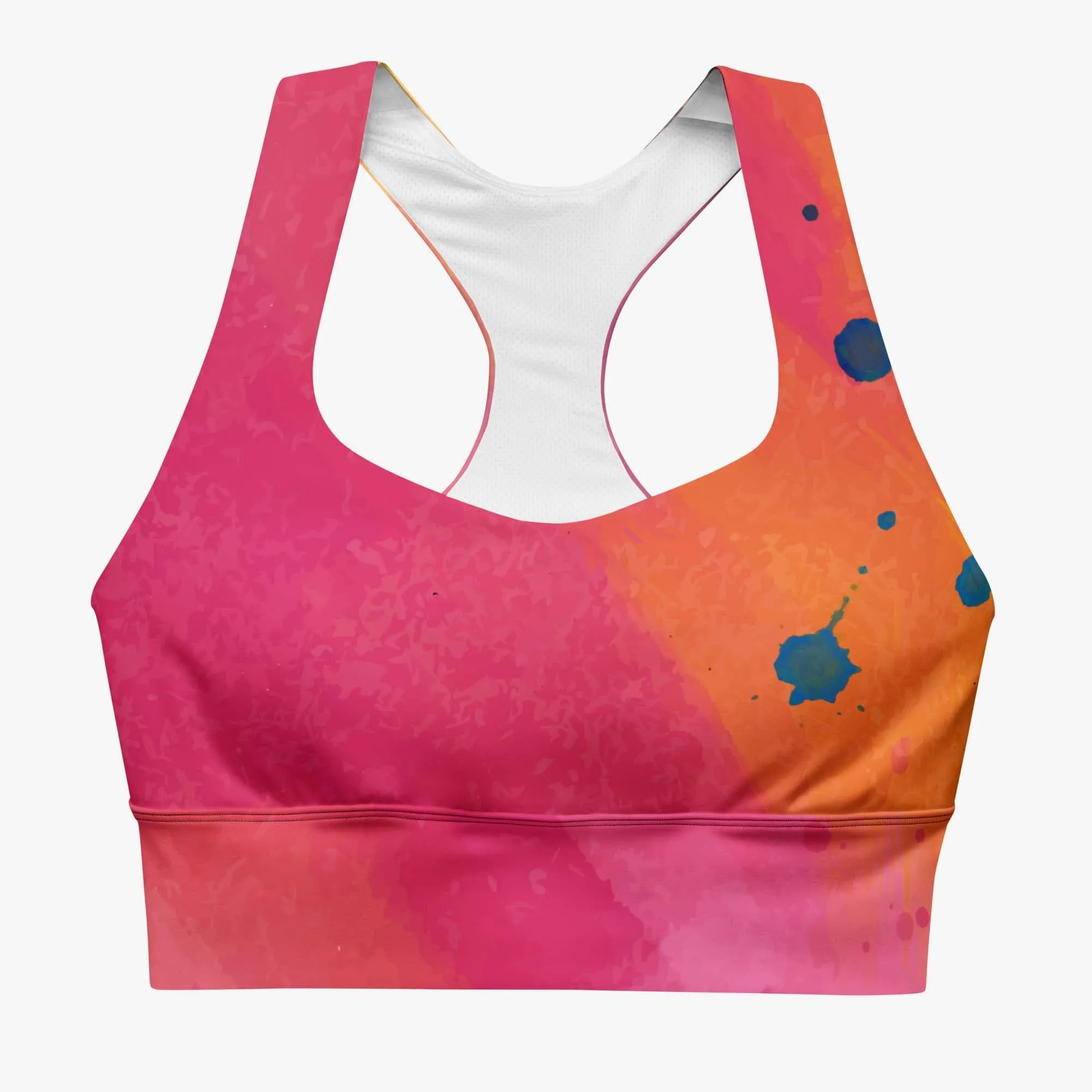 Recycled High Impact Bra "Cosmic Splash" Orange/Purple/Pink