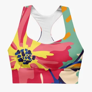 Recycled High Impact Bra "Flower Splash" Red/Yellow/Blue