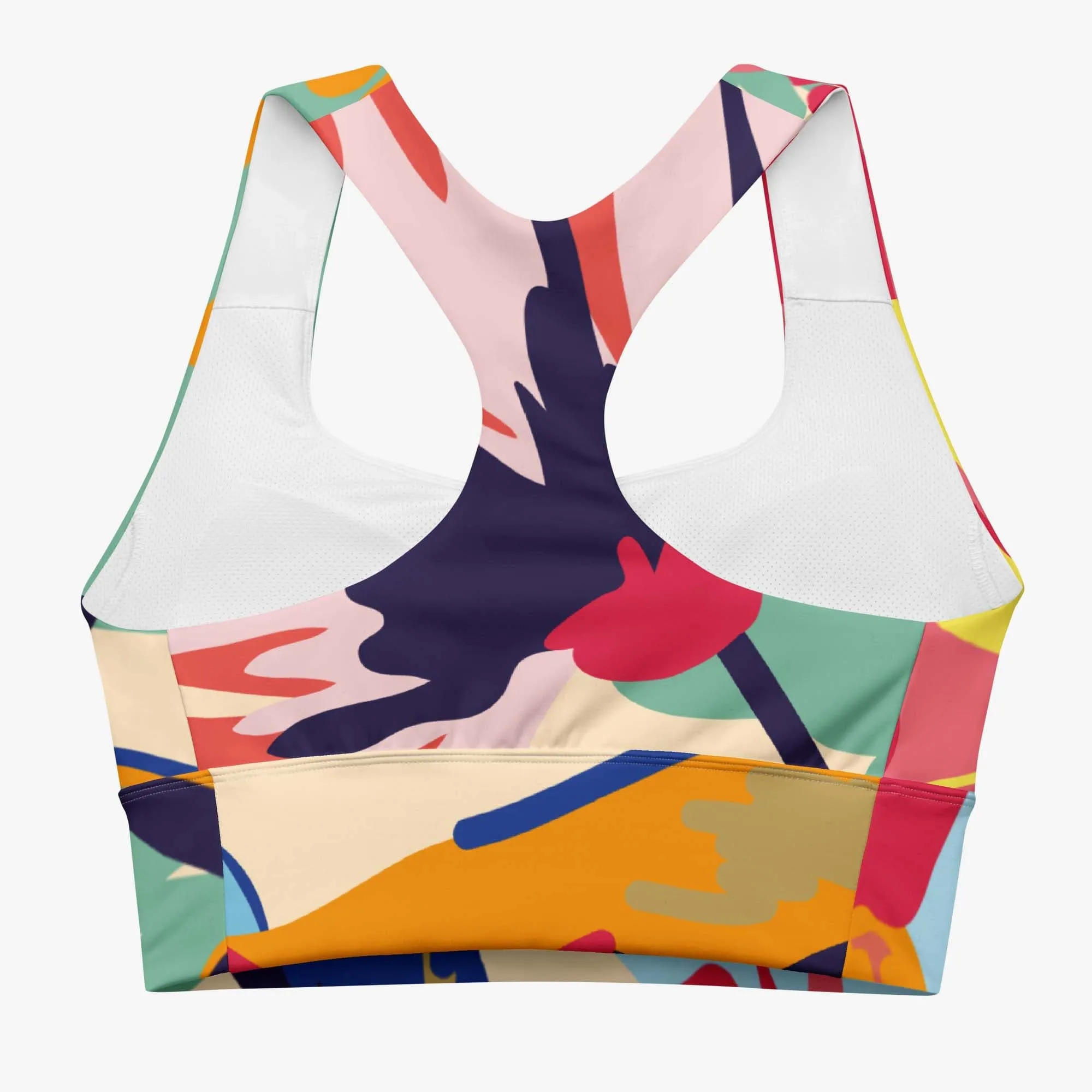 Recycled High Impact Bra "Flower Splash" Red/Yellow/Blue