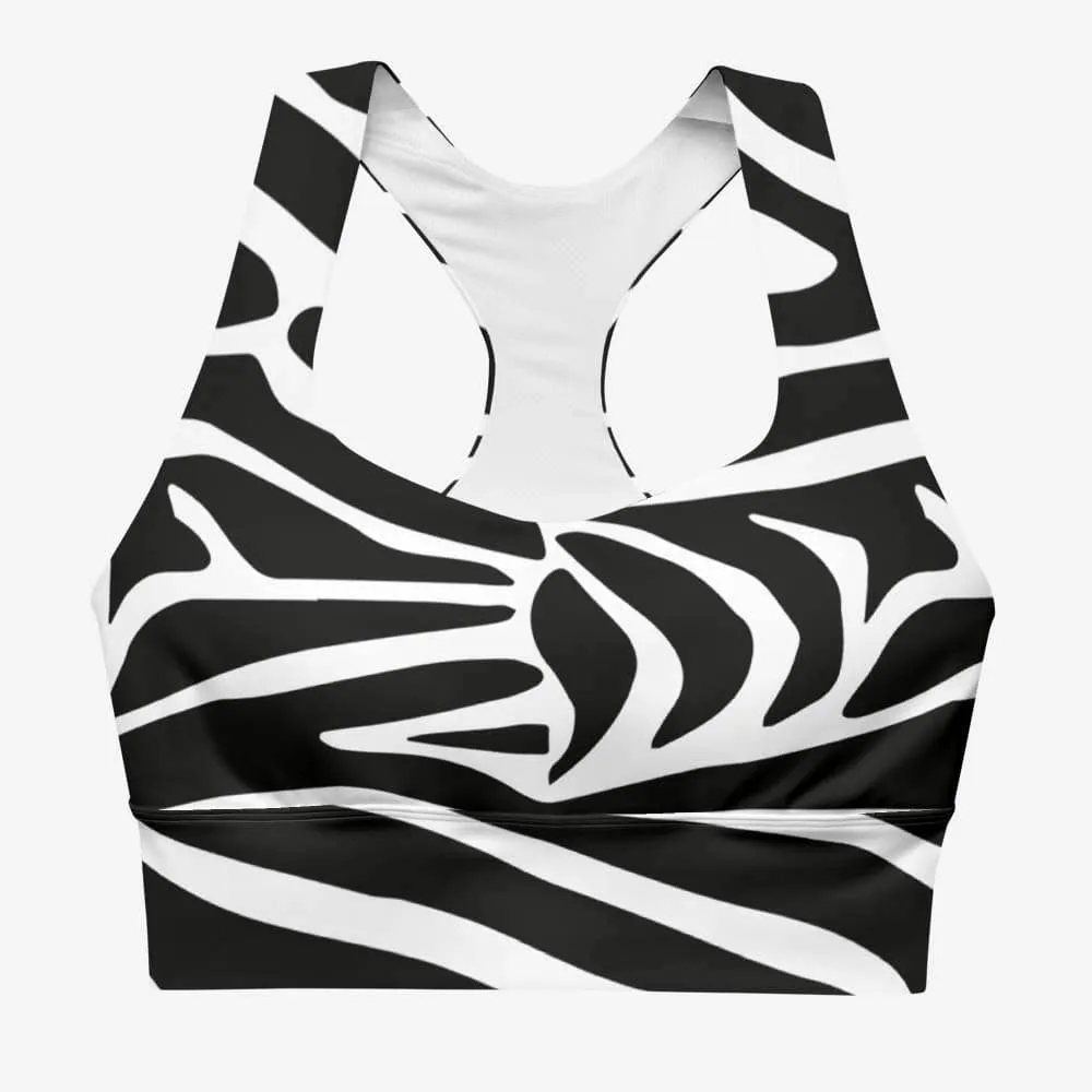 Recycled High Impact Bra "Zebra" Black / White