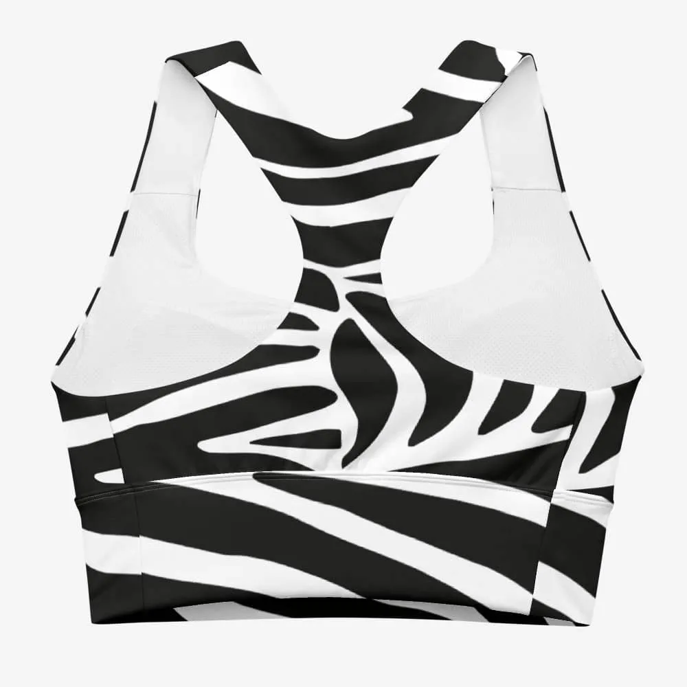 Recycled High Impact Bra "Zebra" Black / White
